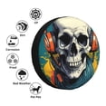 thumbnail image 4 of Wukai Modern Hip-Hop Skull Print Spare Tire Cover for RV Trailer,Waterproof PVC Faux Leather Wheel Cover Fit for Truck,Trailer,RV,SUV,Camper and Most Vehicle-14 inch, 4 of 6