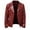 Red, variant on Men's Autumn Winter Long-sleeved Leather Motorcycle Jacket Zipper Coat Long Sleeve Hoodless Faux Leather Outwear & Jackets Red