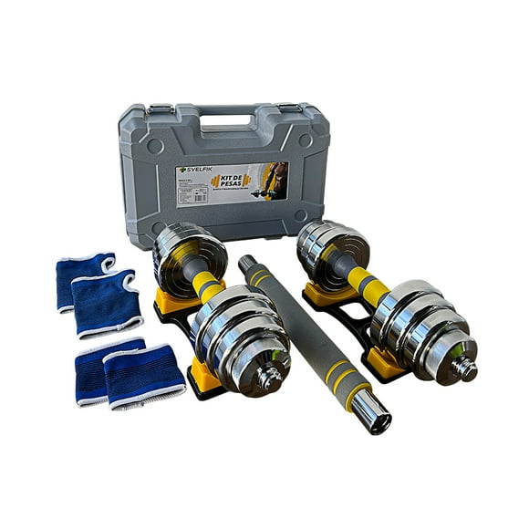 Kit de Mancuernas Pesas Con Discos 20 Kg SVELFIK PESA-10