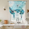 thumbnail image 3 of Turquoise Turtle Tie Up Curtain Valance for Window,Adjustable Rod Pocket Window Curtains Shades,Farmhouse Coastal Starfish Seaweeds Light Filtering Valance Drapes for Living Room Bedroom 52"x63", 3 of 9