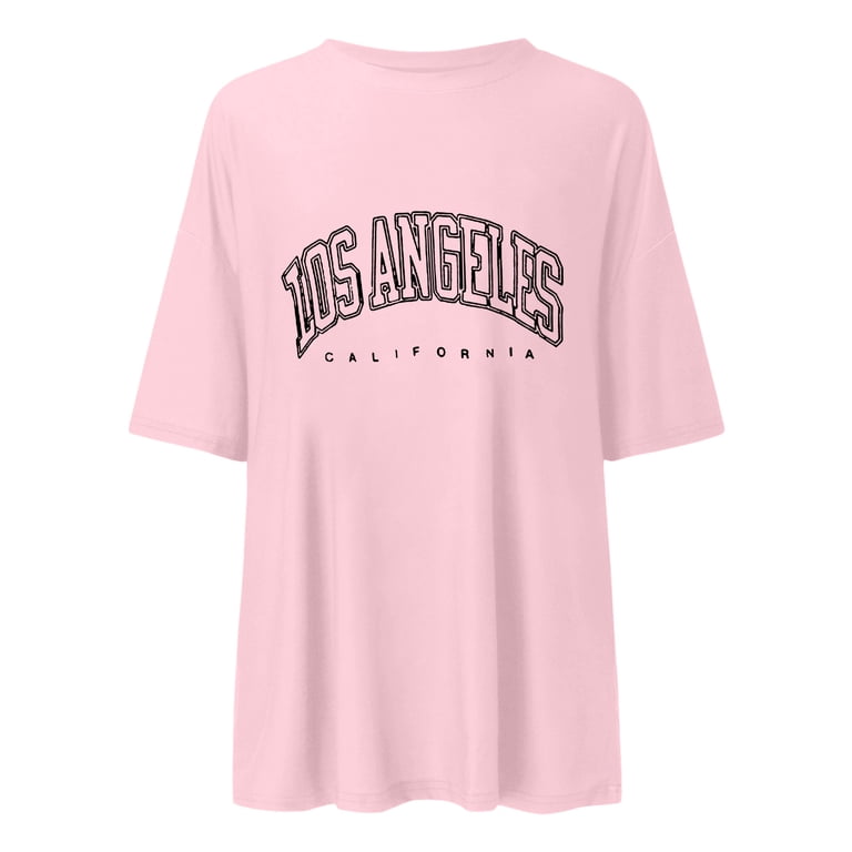 TAIAOJING Womens Fashion Tshirts Round Neck Short Sleeved Love