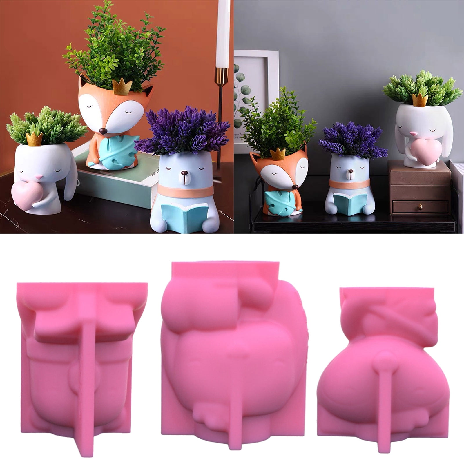 Succulents Flower Pot Resin Silicone Mold Suitable for Garden Concrete Pen Holder Holder Crafts Home Decor