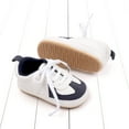 thumbnail image 5 of Wuxian Toddler Shoes Classic Lace Up First Walking Sneakers Soft Sole Infant Baby Shoes Lightweight Non Slip Footwear,Blue,3-5M, 5 of 9