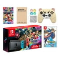 thumbnail image 1 of Nintendo Switch Mario Kart 8 Deluxe Bundle: Red/Blue Console, Mario Kart 8 & Membership, Pokemon Sword, Mytrix Wireless Pro Controller Peary Yellow Bear and Accessories, 1 of 8