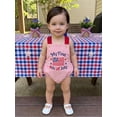 thumbnail image 4 of BemeyourBBs Newborn Baby My First 4th of July Outfit Baby Boy Girl Patriotic Independence Day Outfit Summer Bubble Romper Overalls Letter USA Flag Embroidery Sleeveless Jumpsuit Overalls, 4 of 9