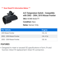 thumbnail image 2 of A/C Temperature Switch - Compatible with 2002 - 2004, 2010 Nissan Frontier 2003, 2 of 2