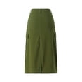 thumbnail image 3 of Franhais Women Summer Cargo Midi Skirt,  Casual Solid Color Zipper Skirt with Pockets, 3 of 9