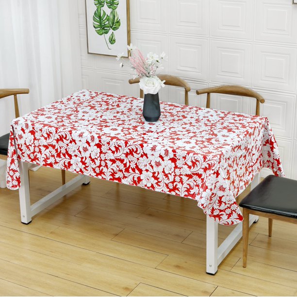 Fondlier Indoor/Patio Vinyl Square Tablecloth, Flannel Backed, Spill ...