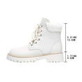 thumbnail image 5 of Juebong Women's Ankle Boots Winter Faux Fur Lined Warm Boots Low Heel Combat Booties Slip On Lug Sole Short Boots Beige,37, 5 of 6