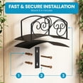thumbnail image 6 of Gardenised Metal Wall-Mount Classic Swirl Hose Holder Heavy-Duty Outdoor Hanger and Water Hose Organizer with Sturdy Reel Hooks & Screws for Yard Lawn Garden Patio Landscaping and Home Use, Bronze, 6 of 7