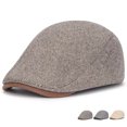 thumbnail image 5 of Mgmyaa Men's Herringbone Flat Cap Beret Hat Vintage Newsboy Ivy Cap Classic British Style Pullover Headwear for Outdoor Casual Daily Wear Autumn Winter Accessory, 5 of 7