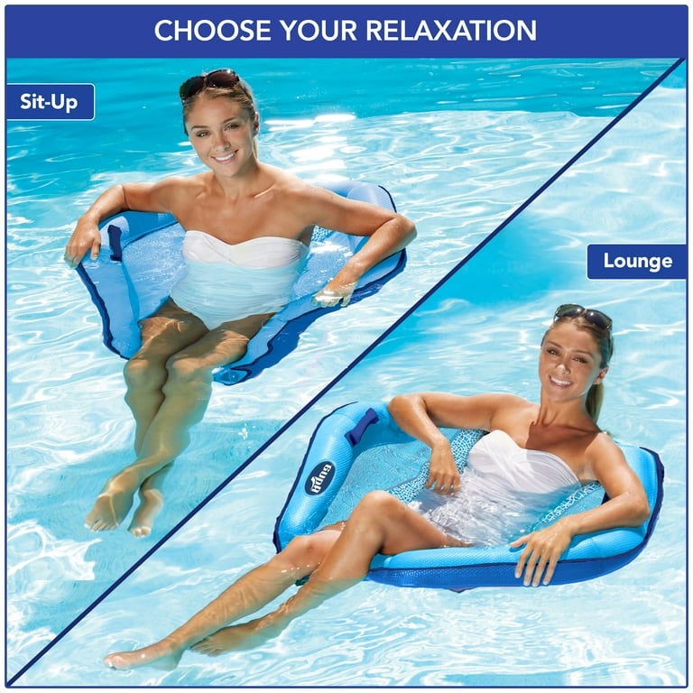 Aqua Hex Lounge Chair Pool Float for Adults Blue Weight Capacity 250 lbs