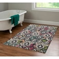 thumbnail image 3 of Linon Outdoor Washable Area Rug Collection, Ivory and Charcoal, 3' x 5', 3 of 7