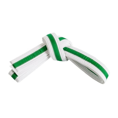 Gold Karate Girl - Striped White Martial Arts Karate Taekwondo Belt 0122