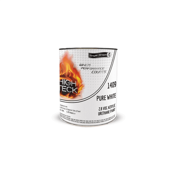 High Teck Products 1409-1 Series 1400 Acrylic Urethane Factory Pack 2K Single Stage Paint, 1 gal, Pure White