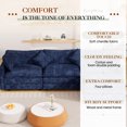 thumbnail image 4 of Muumblus Sectional Cloud Couch with Reversible Ottoman, L-Shaped Chenille Sofa for Living Room, Navy Blue, 4 of 12