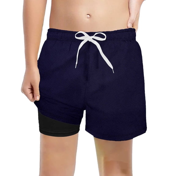 Boys Swim Trunks with Compression Liner Toddler Swimsuit Boy Swim Shorts Bathing Suits Boxer Brief Swimming Trunks