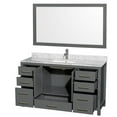 thumbnail image 2 of Wyndham Collection Sheffield 60" Metal Single Bathroom Vanity in Dark Gray/White, 2 of 3