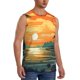 thumbnail image 2 of Fotbe Tropical Sunset Paradise Men's Camiseta sin Mangas Estampada para Hombres, Playera Casual para Gimnasio, Entrenamiento, Playa-Large, 2 of 7