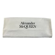 New Alexander McQueen Curve Soft Bucket Bag Ivory Black Leather