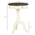 thumbnail image 3 of HOMCOM Table Basse Rétro, Table d'Appoint avec Tiroir, Plateau Rond pour Salon, Chambre, Blanc, 3 of 10