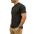 thumbnail image 4 of Dresfit Henley Shirts Men Big and Tall Short Sleeve Button Down Shirt Summer 2026 Stretch Workout Shirt Oversized Basic Cotton T Shirts Dark Gray 3XL, 4 of 7