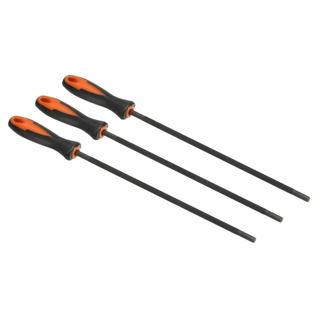 Uxcell Chainsaw Chain Sharpening File 7/32 inch Round Chain Saw Sharpener File Black Red 3 Pack