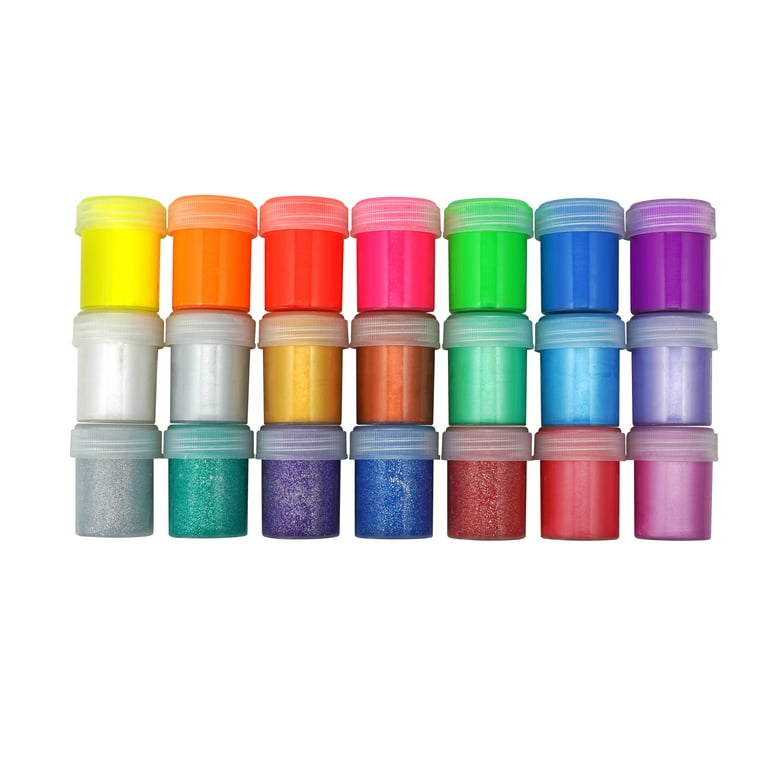 Hello Hobby Metallic & Glitter Acrylic Paint Jars, 24 Pack, Size: 24, Vivid