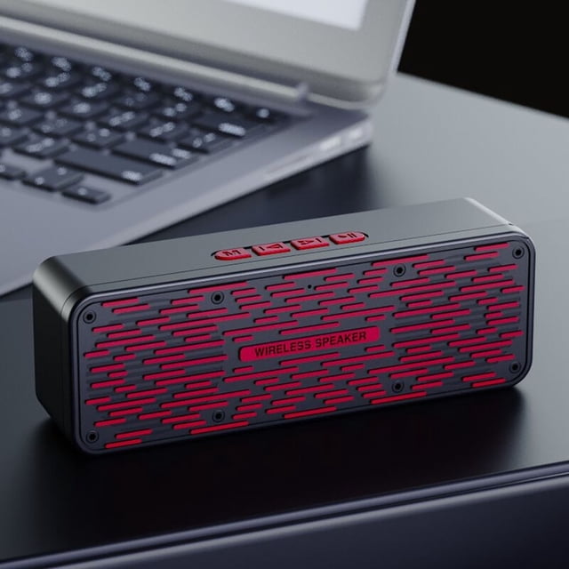 Liquidation Usloyux Haut-Parleur Compact Bluetooth Choix Populaire, Haut-Parleur Bluetooth Sans Fil S19 Caisson de Basses Extérieur Portable Voiture Ordinateur Son, Rouge