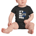 thumbnail image 2 of It's In My DNA El Salvadoran Flag Country Pride Baby Romper (Black, 0-3 Months), 2 of 5