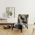 thumbnail image 2 of Designart "Harmonious Shapes Gold White Composition" Gold Abstract Shapes Upholstered Accent Chair - Modern Arm Chair For Living Room, 2 of 7