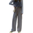 thumbnail image 1 of Qarigey Pantalones Mujer Pantalón Largo Pierna Ancha Pantalón Casual Mujer Cintura Alta Prendas para la parte inferior del cuerpo Gris oscuro XXL, 1 of 5