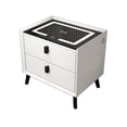 thumbnail image 2 of axGear Table de Nuit avec Chargeur USB Sans Fil, 2 Tiroirs de Rangement, 2 of 7