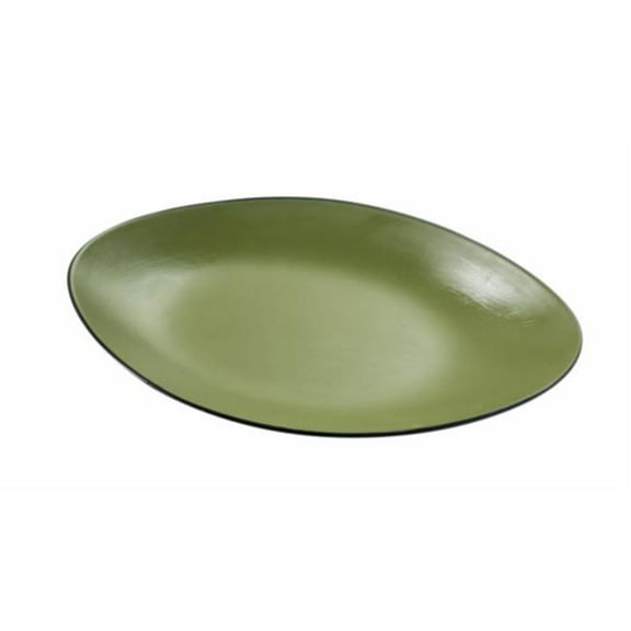 Yanco BM-209GR Birmingham Melamine 9.0625 x 6 x 1 in. Deep Oval Plate - Gray & Green