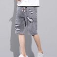 thumbnail image 5 of Pantalones cortos cargo bermuda para hombre, pantalones cortos vaqueros largos con bolsillos para hombre, tendencia 2024, corte de lujo, moda Y2k, vaquero rudo, XL, 5 of 5