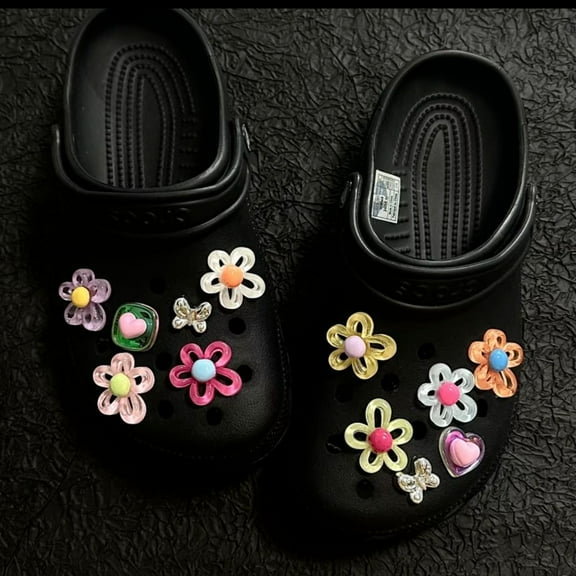 Cute Flower Shoe Accessories 12 PCS Decorative Buckles for Women's Sandals Summer Style