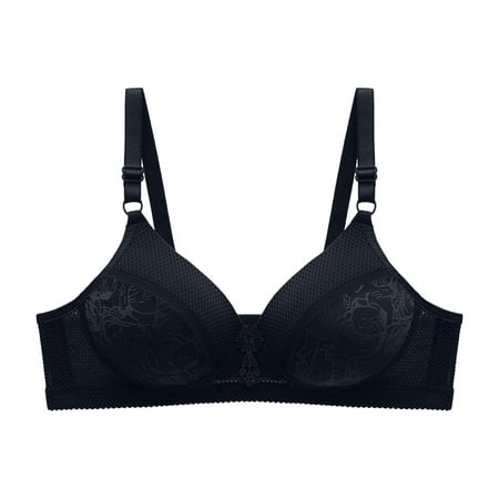 

Cathalem Womens Padded Bras Womens Push Up Bra Thin Breathable No Steel Ring Underwear Cotton Bra for Women Underwear Black 95B