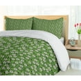 thumbnail image 5 of Ambesonne Floral Duvet Cover Set, Overview of Flowers Leaves, 2-Calking, Fern Green White, 5 of 7