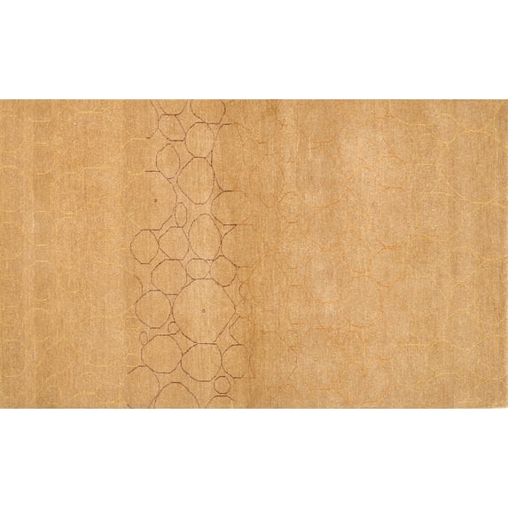 Ahgly Company Indoor Rectangle Contemporary Dark Orange Abstract Area Rugs, 5' x 8'