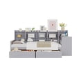 thumbnail image 7 of Euroco Wood Full Size Daybed with Storage Cabinets and Drawers, Desk and Shelves, Gray, 7 of 7