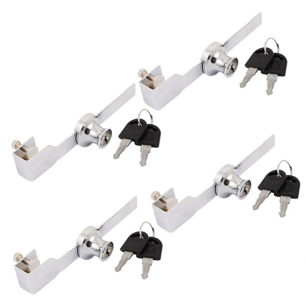 Drawer Display Case Showcase Serrated Type Sliding Glass Door Lock 4pcs