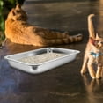 thumbnail image 3 of Milisten Cat Litter Box Open Cat Litter Holder Stainless Steel Litter Box Kitten Litter Pan, 3 of 6