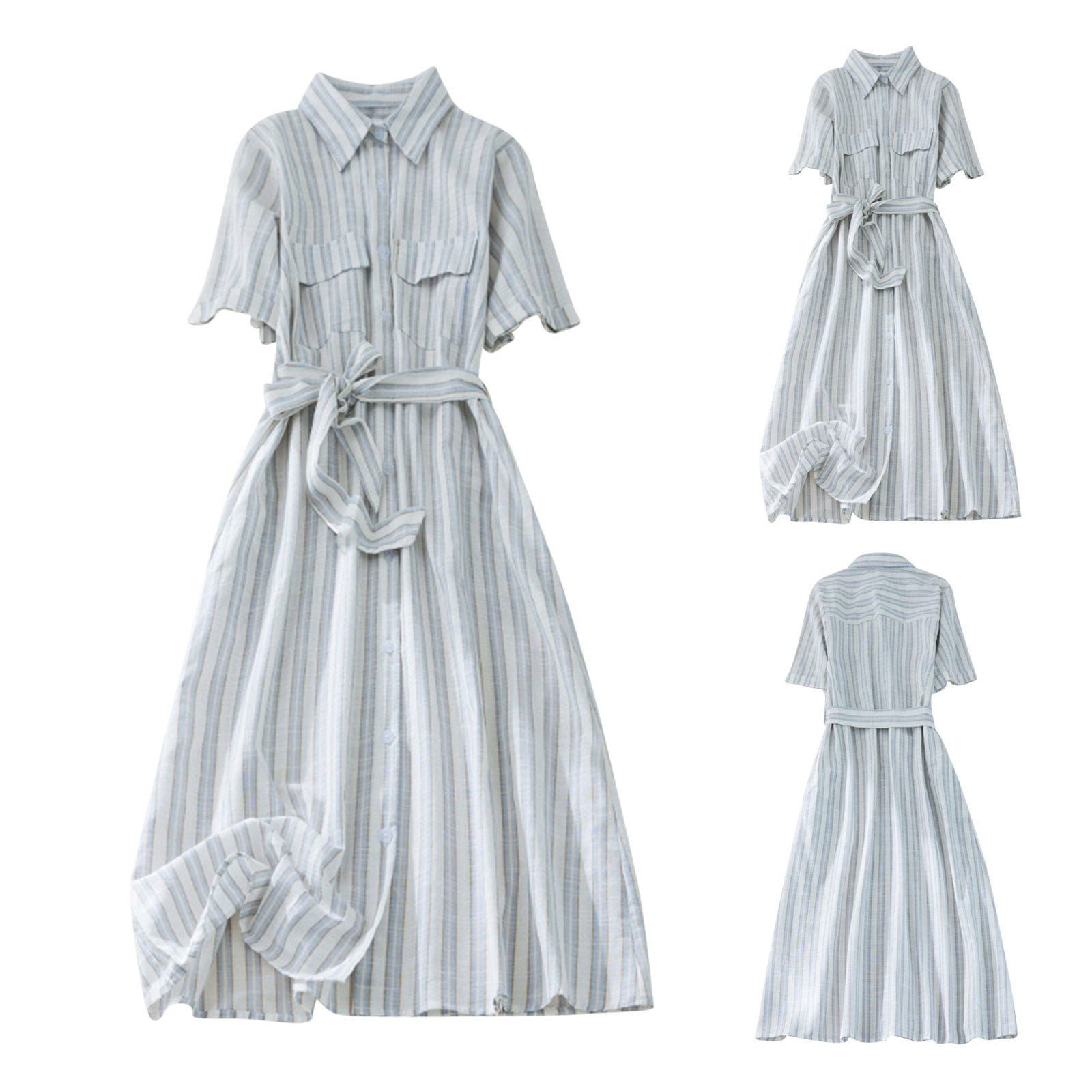 Casual Solid Bandage Patchwork Turndown Collar Shirt Dresses(5 Colors) Casual Solid Bandage Patchwork Turndown Collar Shirt Dresses(5 Colors)