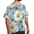thumbnail image 2 of Daisy Men's Short Sleeve Beach Shirts, Casual Printed Button Down Poplin Shirt Summer., 2 of 6