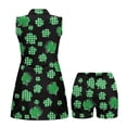thumbnail image 4 of Yuyamidu Green Leaf Golf Dress for Women Size XS Slim Fit Workout Athletic Dresses St. Patrick's Day Sleeveless Womens Athletic Clothing Sets with Inner Shorts 2 Piece Sets, 4 of 7