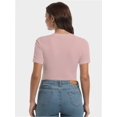 thumbnail image 6 of Fall Clothes Womens Crewneck Ribbed Long Sleeve Shirts Slim Fitted Tee Casual Basic Tshirt Top, 6 of 6