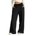 thumbnail image 2 of Blekii Girls Oversized Wide Leg Sweatpants, Elastic Waist Joggers with Pocket Casual Pants Kids, 2 of 5