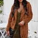 thumbnail image 4 of Puntoco Mujer Otoño/Invierno Color sólido Solapa Manga larga Cárdigan Chaqueta con capucha de felpa tops Rollbacks Puntoco Puntoco-4463, 4 of 9
