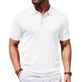 thumbnail image 2 of Delconic Men’s Classic Short Sleeve Polo Shirt with Turn Down Collar Button Closure for Business and Casual Wear White M, 2 of 5