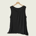 thumbnail image 2 of AKOEE Women's Tank Tops with Pleats Plus Size Summer Vest Sleeveless Loose Fit Crewneck Casual Beach Tanks (6XL, Black), 2 of 8
